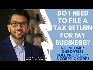 Do I Need to File a Tax Return for My New Business? No Activity or Income? Due Dates?