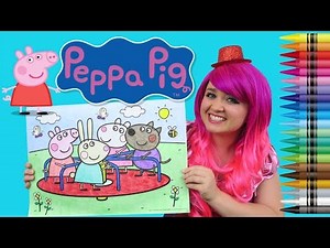 Coloring Peppa Pig & Friends JUMBO Coloring Page Crayola Crayons | KiMMi THE CLOWN