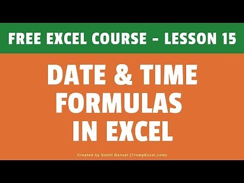 [FREE EXCEL COURSE] Lesson 15 - Date & Time Formulas in Excel