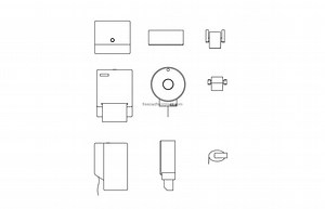 Toilet Paper Dispensers - Free CAD Drawings