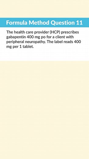 SUPER Simple Formula Method Med Math Question to help learn the formula set up!➗ #medmath #formulamethod #medicationmath #nursing #nursingschool