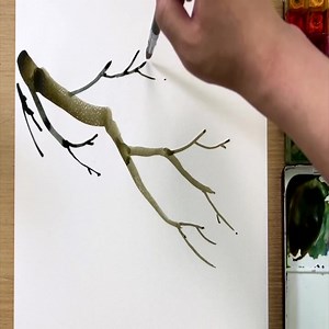 How to draw a cherry blossom tree / Acrylic painting | Art Skills