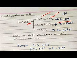 Non Homogeneous Linear Recurrence Relation - lecture 98/ discrete mathematics