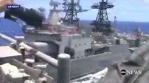Russian destroyer gets 50-100 feet from US ship