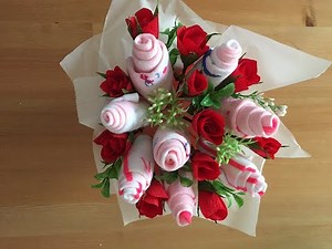 How to make Rose flower Bouquet with Baby Sock | Baby shower Decorations !! |Baby shower Gifts.