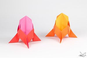 Easy Origami Rocket Spaceship Tutorial - Paper Kawaii