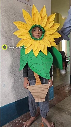 Chart paper se flower kaise banaen. DIY Chart Paper Sunflower School Project. #DIY #flower #shorts