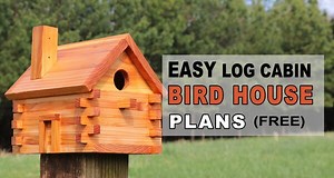 Free Bird House Plans (Log Cabin) – EASY Homemade Bird Box. - Free Printables, Monograms, Design Tools, Patterns, & DIY Projects