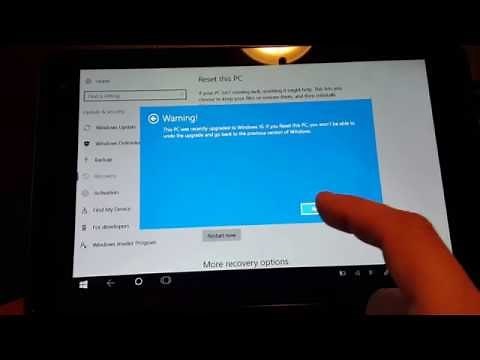 How to quickly reset Windows 10 Tablet PC Computer to Factory Settings