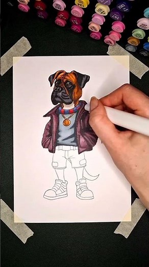🔥 Drawing a Cool Boxer Dog Character | Masterful Imprint