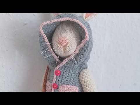 Crochet hooded vest ( amigurumi animal clothing )