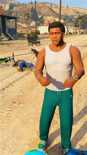 GTA 5 Franklin & Dog 😢 | Old Man Cycle Fall Rescue #gta5
