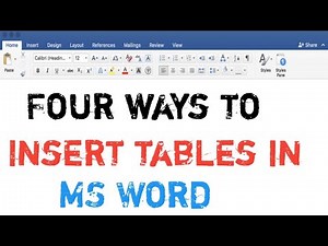 How to Draw a Table in MS Word – Different Methods Explained | Four methods|