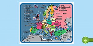 Europe Map With Country Labels