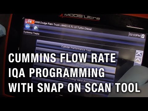 Cummins Flow Rate (Injector Quantity Adjustment) Programming with Snap On Scan Tool