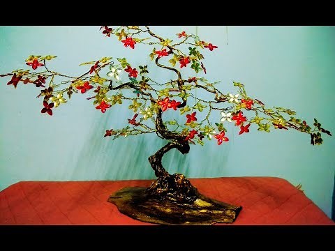 How to make tree with wire | tree sculpture | wire tree tutorial | beaded wire tree tutorial |
