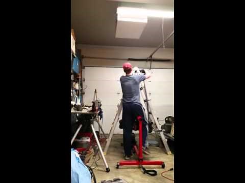 Putting VW engine on stand- one person