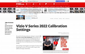 Vizio V Series 2022 Calibration Settings