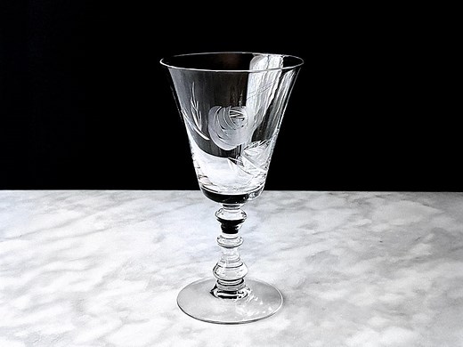 Midcentury Fostoria Rose Wine Glasses, Vintage Etched Crystal Stemware, Set of 4 - Etsy