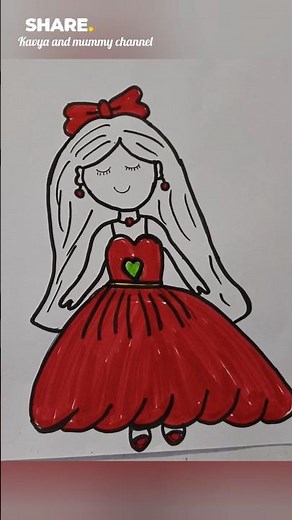 How to Draw a Barbie Doll | How to Draw a Cute Girl Step by Step Easy Drawings#shorts #youtubeshorts