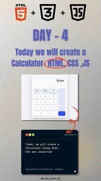 Day 4 | Create a Calculator using HTML CSS and JavaScript | #html #css #javascript