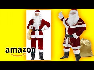 Halfjuly Men’s Santa Costume Set Christmas 12pcs Deluxe Velvet Adult Santa Claus Suit
