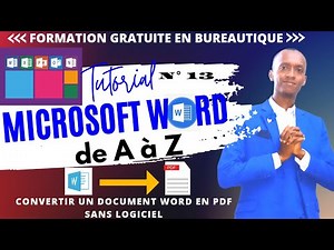 13- FORMATION WORD DE A a Z COMMENT CONVERTIR UN DOCUMENT WORD EN PDF SANS LOGICIEL | DADE ACADEMY
