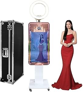 Magic Mirror Photo Booth with Fill Light and 32 inch Touch Screen Built-in Mini PC,RGB Light and Sharing for Event Party Wedding Rental (Photo Booth Machine)