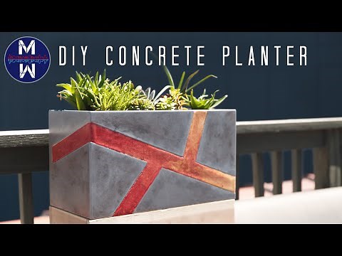 DIY Modern Concrete Planter Box || How to Make with Limited Tools
