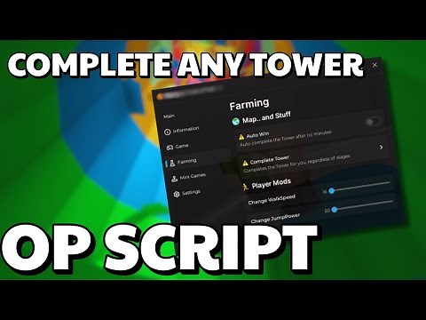OP Tower of Hell Script GUI | Auto Finish Tower, TP To End, Get All Tools, Instantly Win, Teleports