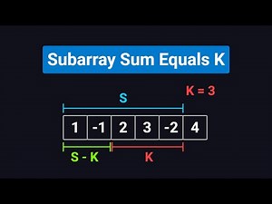 Subarray Sum Equals K - LeetCode 560 - Python - Visually Explained