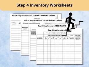 Step 4 Inventory Worksheets, Addiction Recovery Self Help Worksheet, 12 Step Program AA NA, SUD Download - Etsy