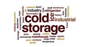 Cold storage animated word cloud, text design animation.