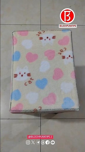 How To make a cushion for the stool at home. Cut a small square from each corner and sew complete it