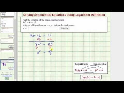 Ex: Solve a Exponential Equation with Base e Using Logarithm Definition (Multiple Steps)
