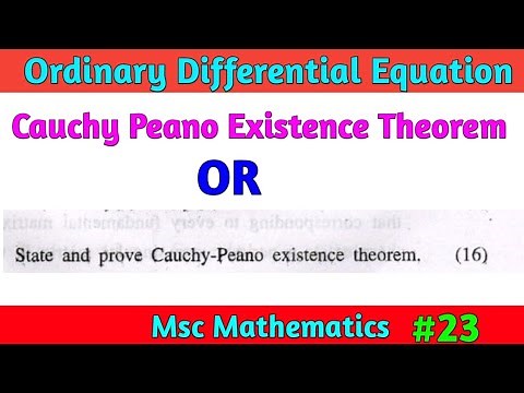 Cauchy Peano Existence Theorem | ODE Math| Msc Math | MSc math Notes