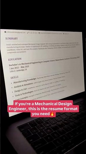 If you’re a Mechanical Design Engineer, this is the resume format you need | ResumeUp.AI