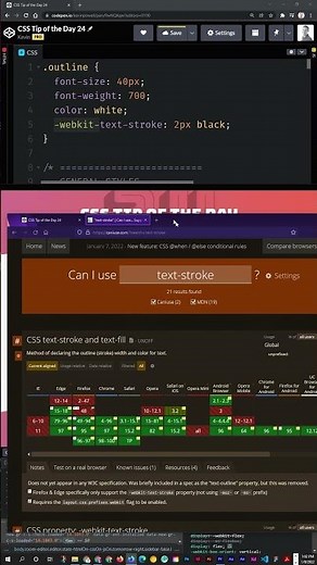 Outline text with one line of CSS