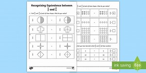 Recognising Equivalence Between One Half and Two Quarters Worksheet