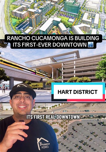 Rancho Cucamonga is building its first-ever real downtown — and most people don't even know it's happening yet. 👀 The HART District. A brand new walkable, mixed-use urban zone surrounding the future Cucamonga Station — which will connect Metrolink, Brightline West high-speed rail, a planned underground tunnel to Ontario Airport, and bus rapid transit all in one place. Housing. Dining. Shopping. Hotels. Jobs. A real walkable urban core coming to one of the most desirable cities in the Inland Emp
