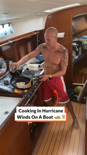 Cooking in hurricane winds on a boat 🚤👨‍🍳 | Twisted