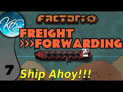 Factorio Freight Forwarding Mod 7 - SHIP IN PORT! - Ships, trains! - Let's Play