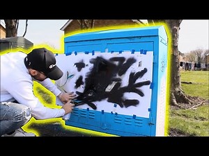 Painting Graffiti Stencils on the streets