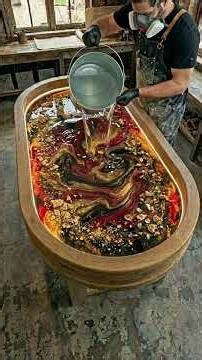 Satisfying Luxury Epoxy Table Making Process! 😱 #shorts