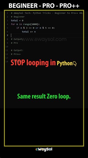 Python Beginner → Pro → Pro++ – Stop Looping, Start Thinking (TIP 4) #python #coding #learnpython