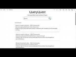QueryQuest Distributed Web Crawler and Search Engine Demo Video