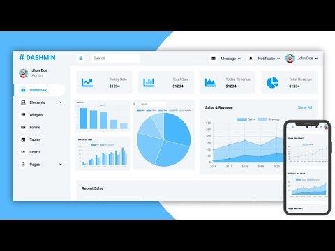Responsive Admin Dashboard Using HTML CSS And JavaScript | Admin Dashboard Design