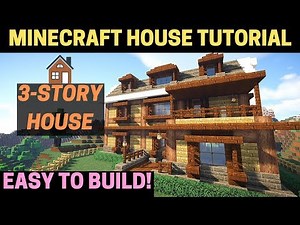 Minecraft House Tutorial: How to Build a Large Wooden House (EASY!)