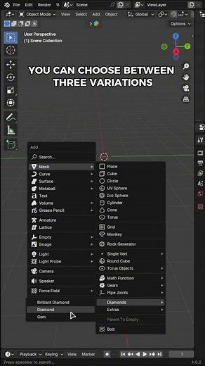 How To Make A Diamond Easily In Blender