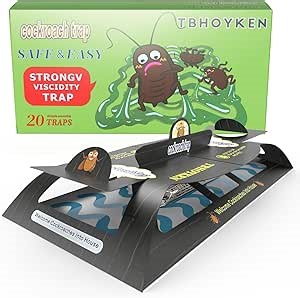 Roach Trap Cockroach Traps Killer Roach Indoor Sticky Glue Bait for Ants Spiders - Child & Pet Friendly （ Pack of 20）